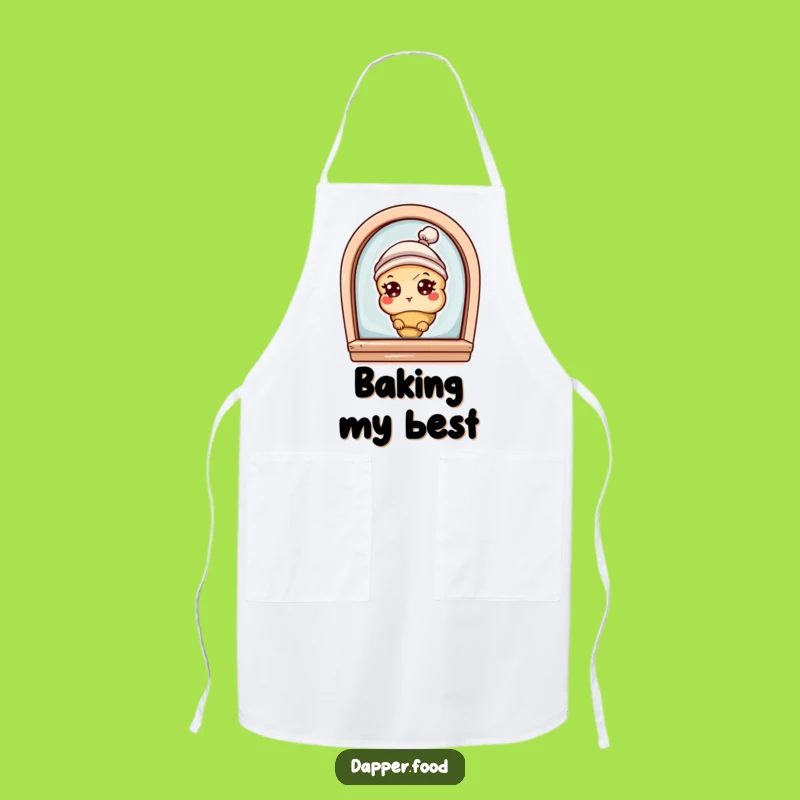 Funny Croissant Bakery Peek Apron: Cook with Bakery Humor Gift