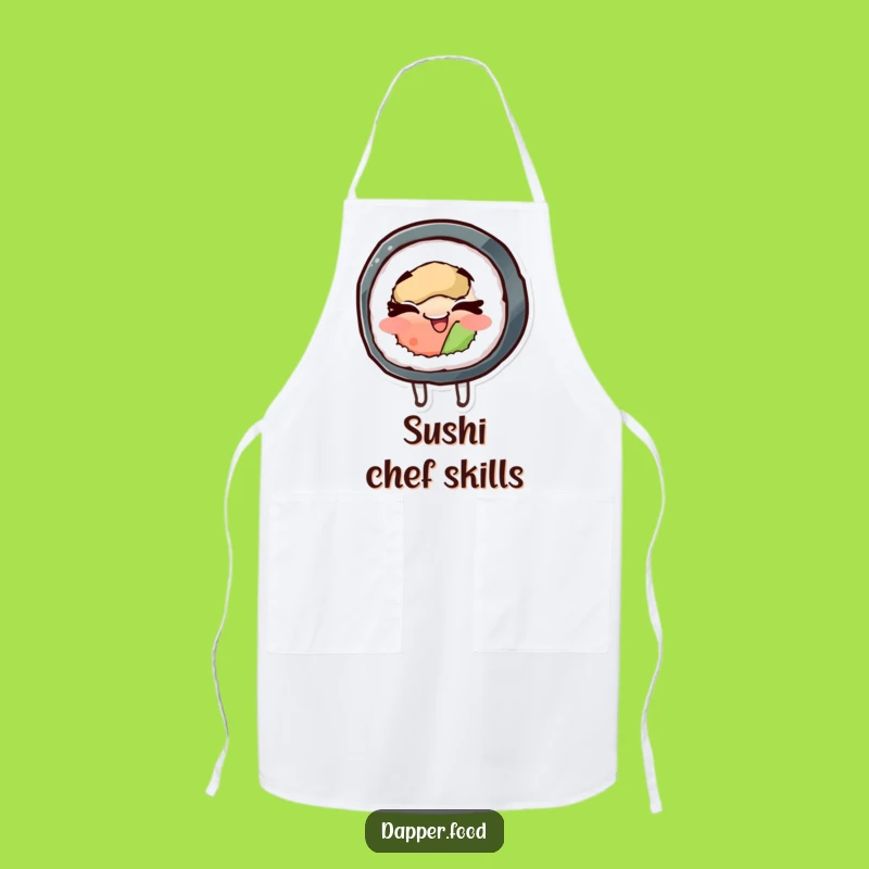 Funny Sushi Spin Apron: Kitchen Cheer & Humorous Japanese Food Chef Gift