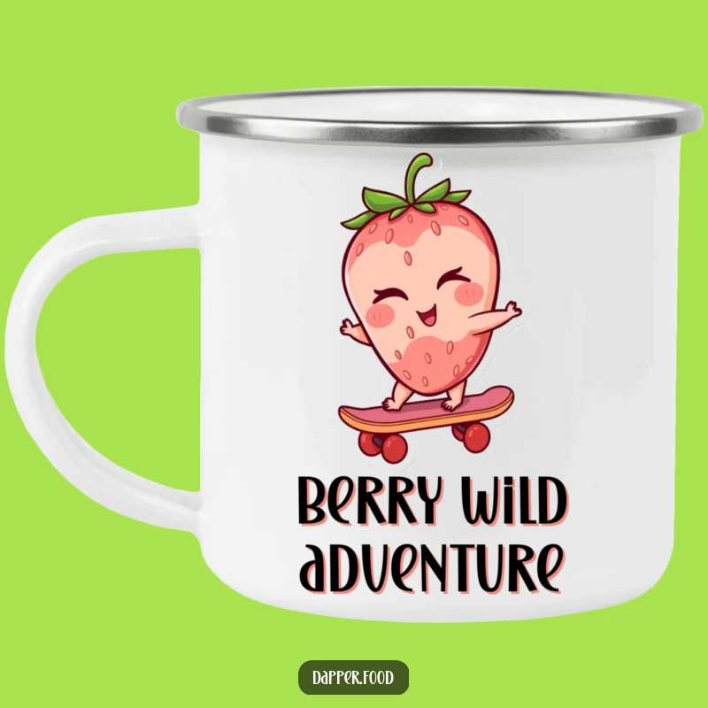 Funny Strawberry Skater Camping Mug: Cool Sips for Adventures