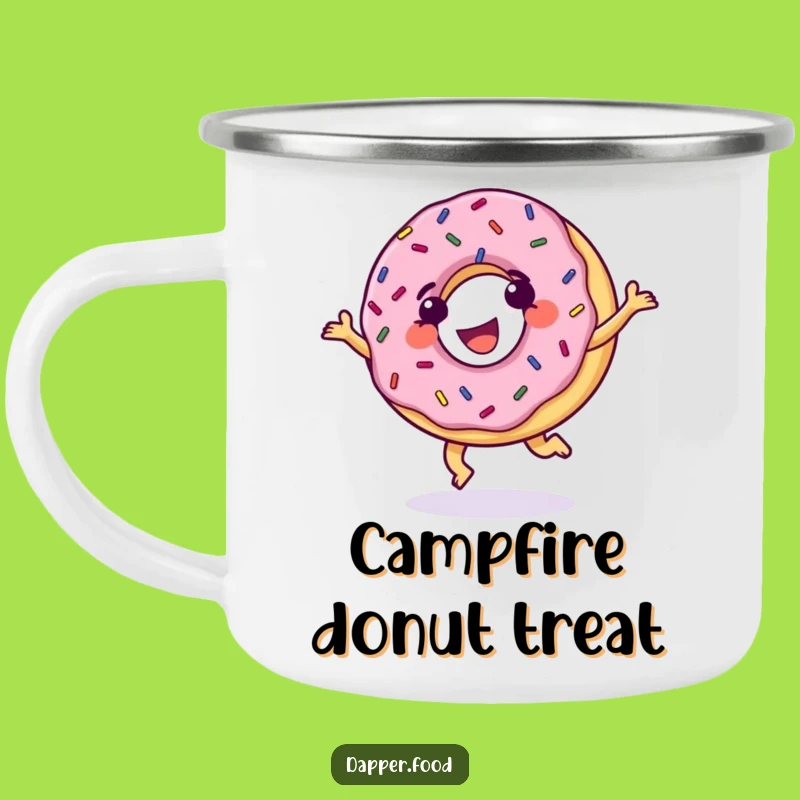Funny Donut Cartwheel Camping Mug: Sweet Adventures, Outdoor Treat Gift