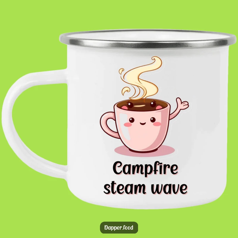 Funny Coffee Cup Camping Mug - Durable Waving Character Cup for Outdoor Brews