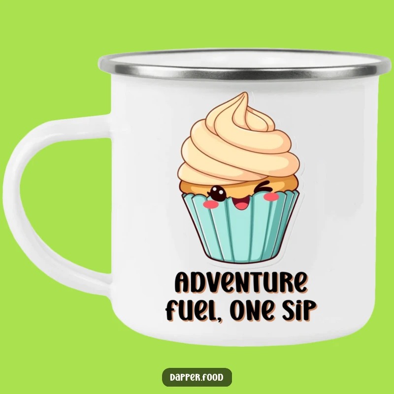 Durable Funny Cheeky Cupcake Winking Camping Mug - Adventure with Sass