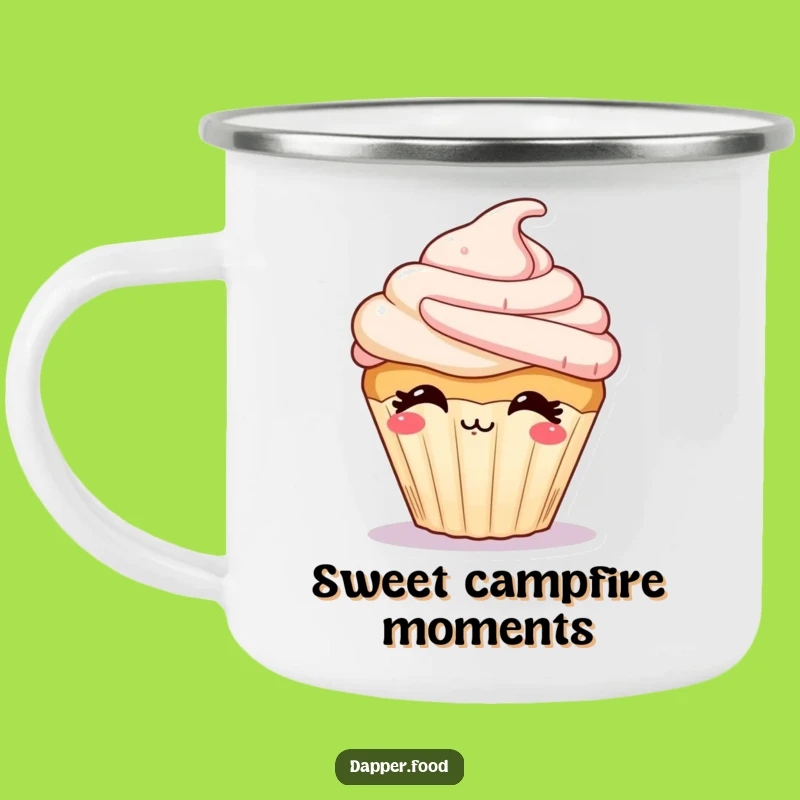 Funny Cupcake Kiss Camping Mug: Durable & Humorous Pastry Outdoor Mug Gift