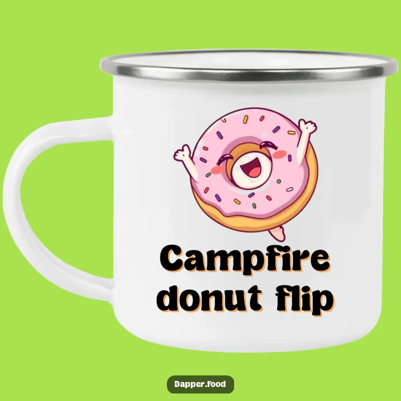 Funny Donut Flip Camping Mug: Durable & Humorous Pastry Outdoor Mug Gift