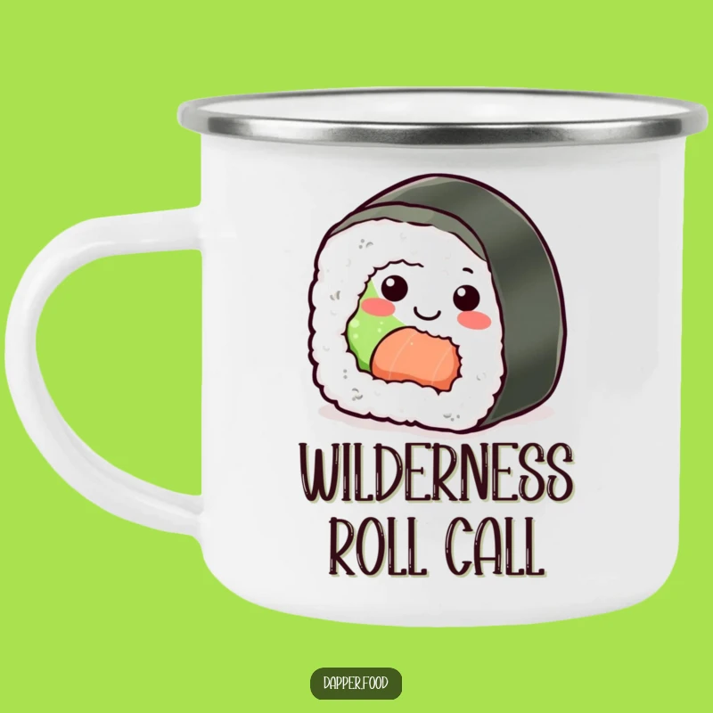 Funny Sushi Roll Camping Mug: Adventure Fuel with a Side of Sushi Fun