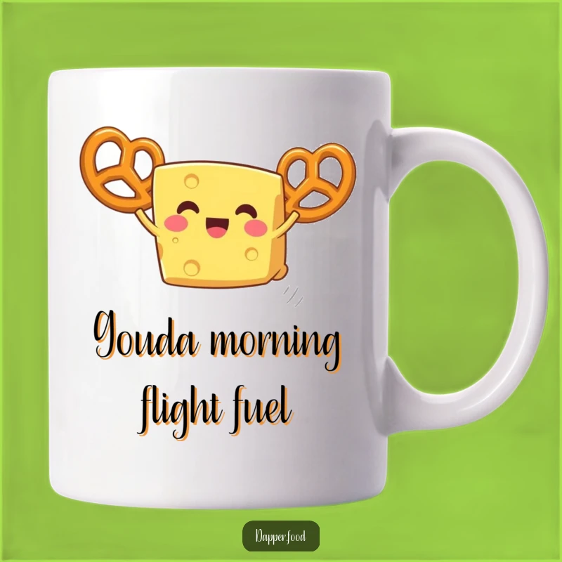 Funny Cheese Pretzel Wings Flying Mug - Hilarious Foodie Gift Idea