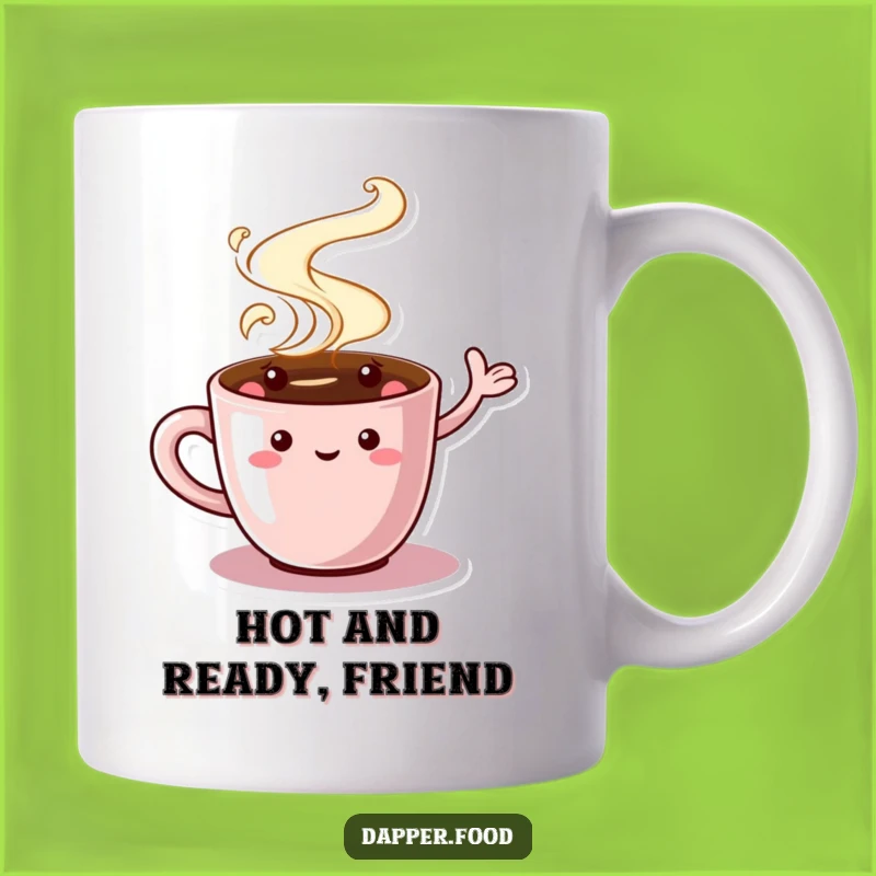 Funny Coffee Cup Mug - Charming Waving Character & Steam Gift for Coffee Lovers