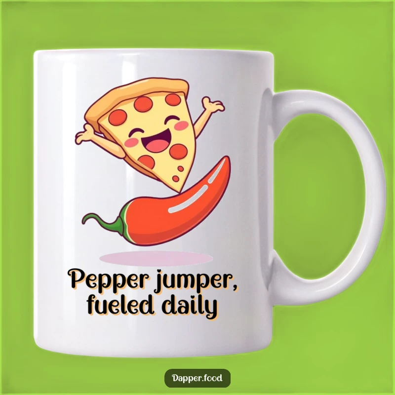 Funny Pizza Leap Chili Pepper Mug, Perfect Humorous Gift for Food Lovers