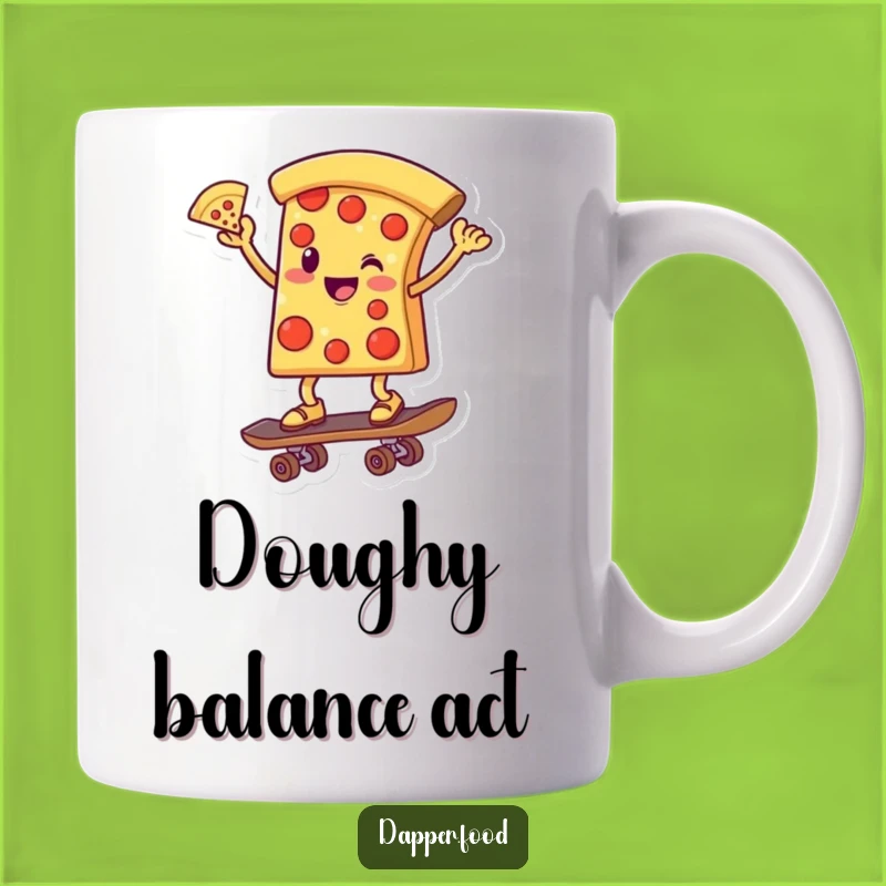 Funny Pizza Skater Mug: Hilarious Gift for Foodie Friends Who Love Pizza and Skateboarding