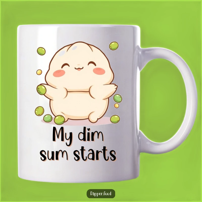 Funny Playful Dumpling Pea Juggling Mug - Adorable & Hilarious Gift!