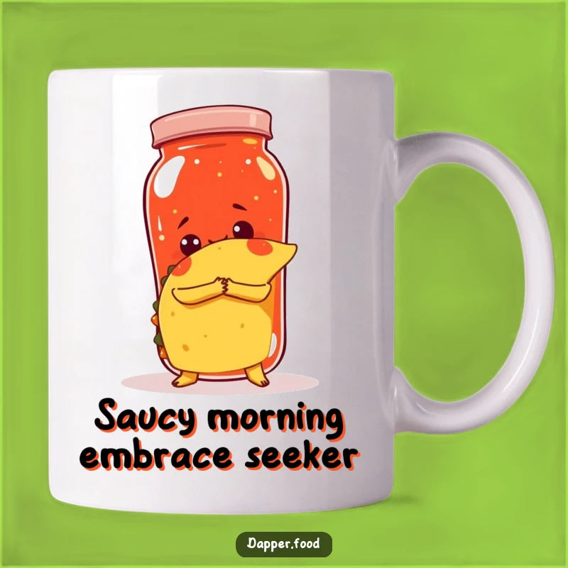 Funny Taco Hugging Salsa Mug, Hilarious Mexican Food Gift Idea