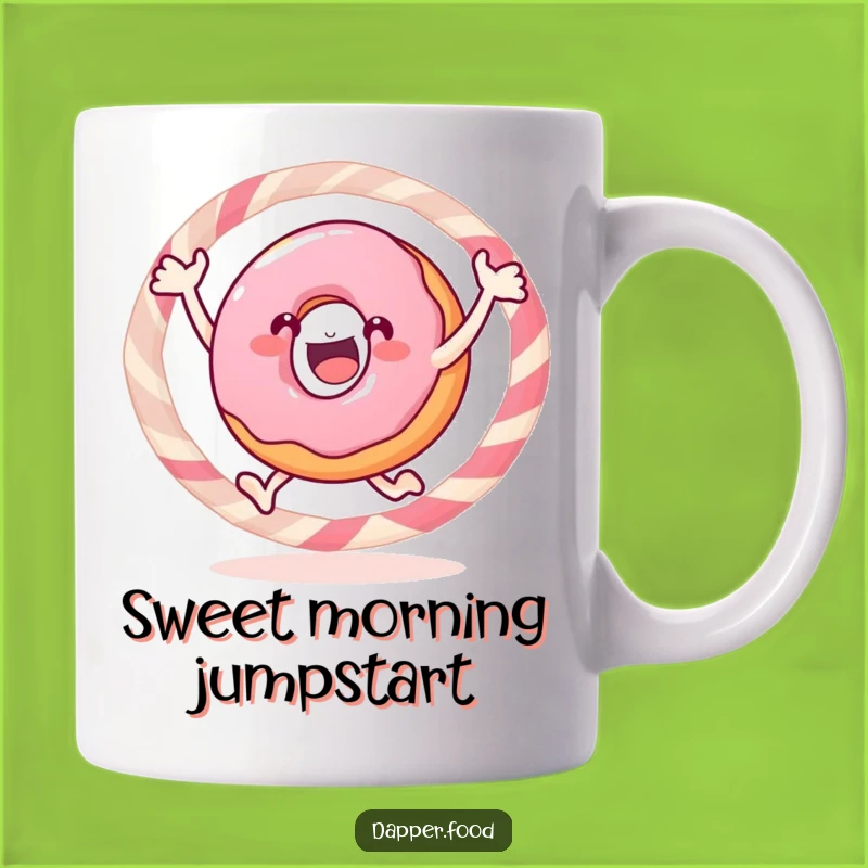 Funny Jumping Donut Mug - Enthusiastic Candy Hoop Lover's Gift