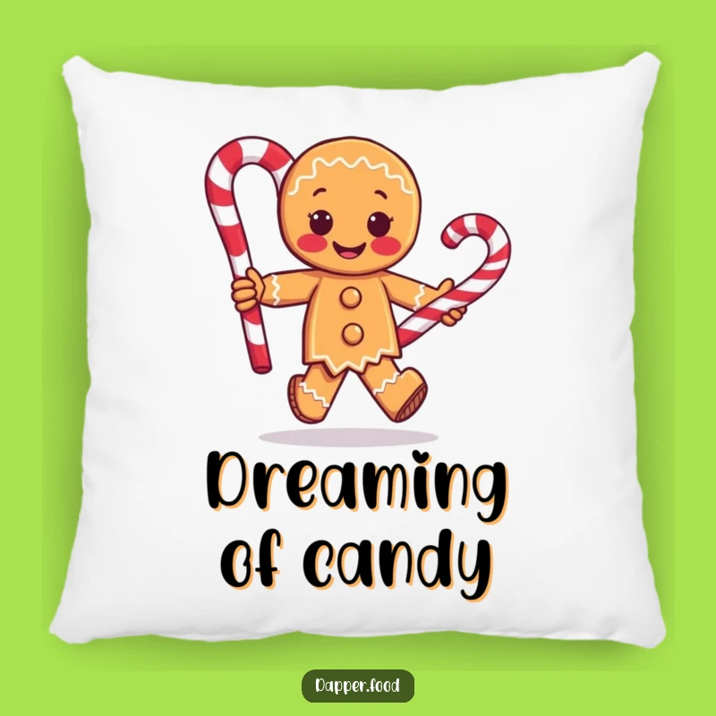 Funny Gingerbread Man Pillow - Cozy Candy Cane Comfort Gift