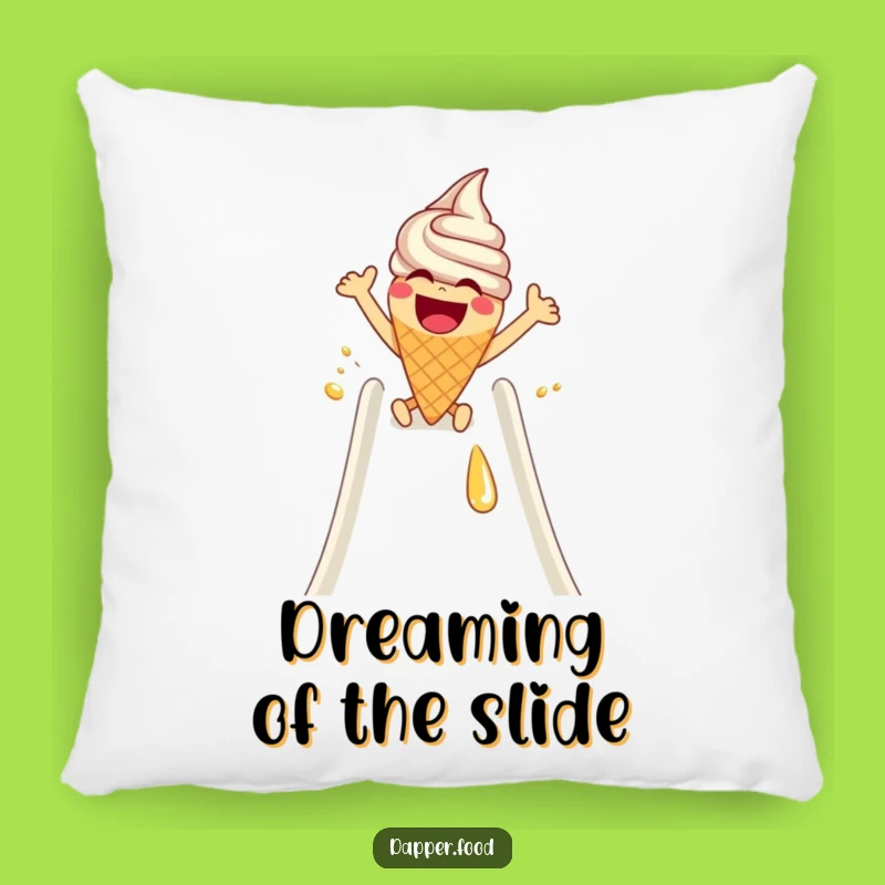 Funny Ice Cream Cone Syrup Slide Pillow - Cozy Dessert Fun Funny Gift