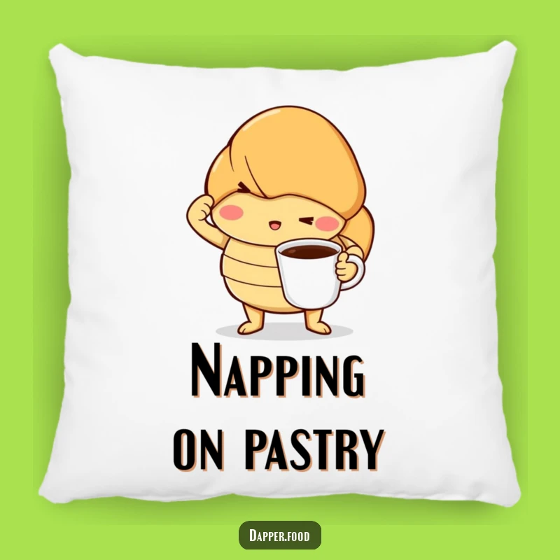 Funny Croissant Coffee Pose Pillow - Comfy & Dramatic Decor
