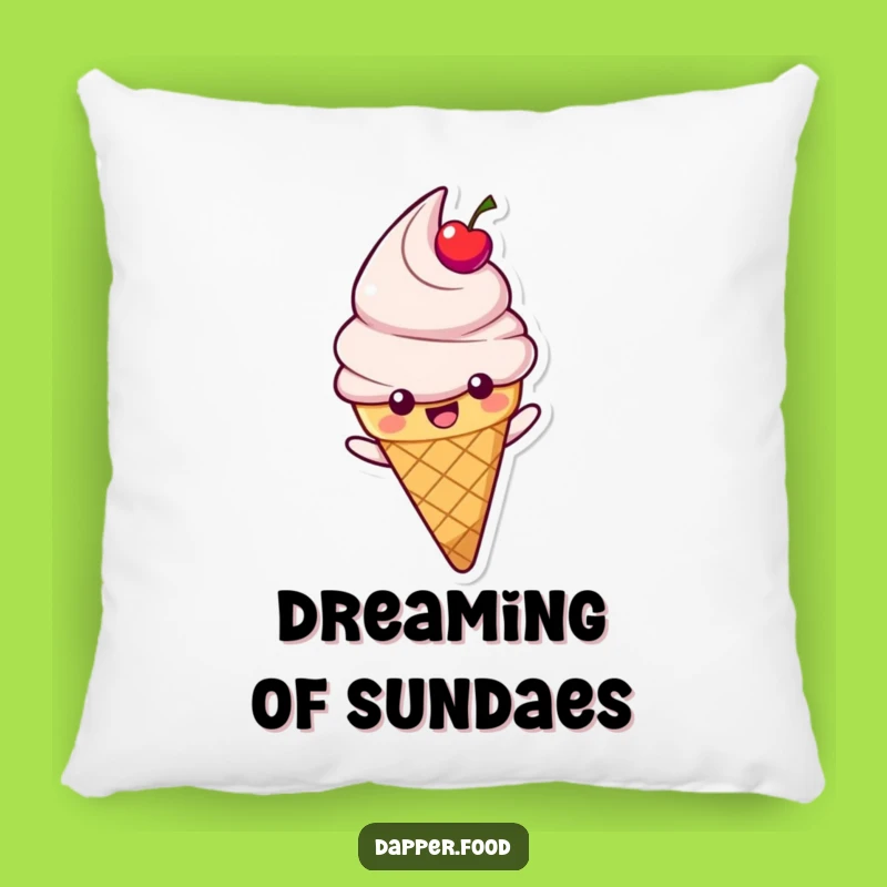 Funny Happy Ice Cream Cone Sliding Pillow - Cozy & Sweet Comfort!