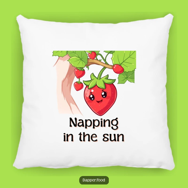 Funny Strawberry Swing Throw Pillow - Cozy Fruit Fun