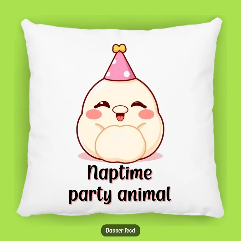 Funny Dumpling Party Pillow - Comfy Accent with Winking Charm