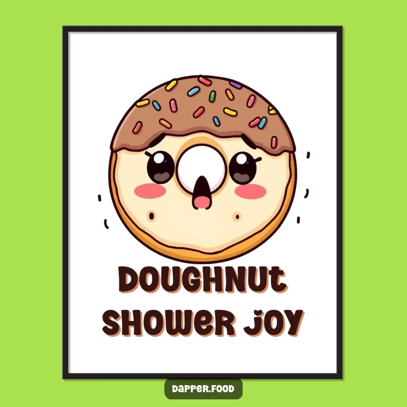 Funny Doughnut Sprinkle Surprise Digital Art: Whimsical Print for Sweet Decor