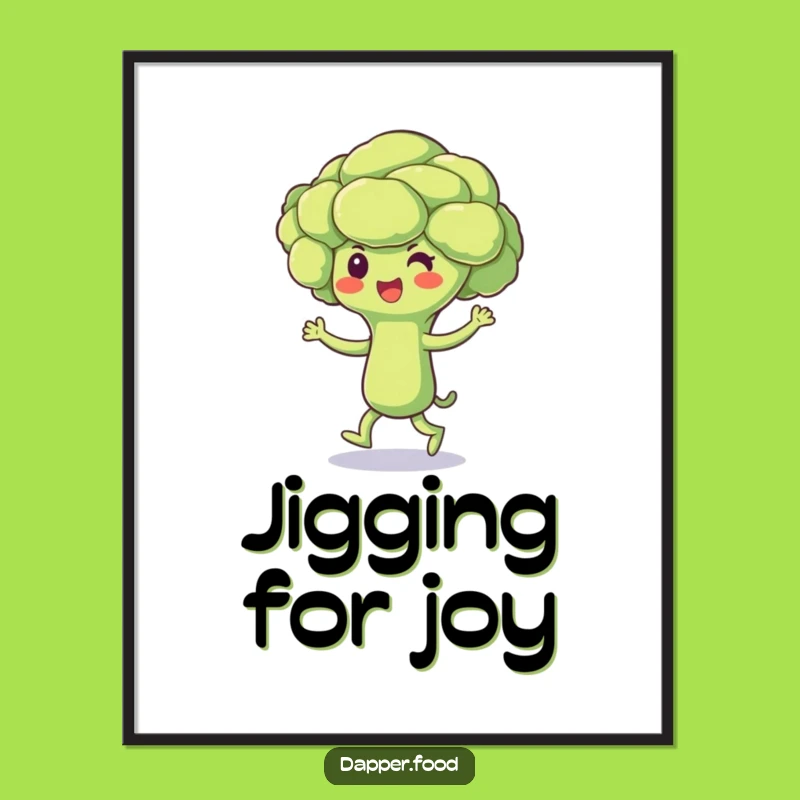 Funny Broccoli Jig Digital Art - Printable Vegetable Dance Graphic for Cheerful Decor
