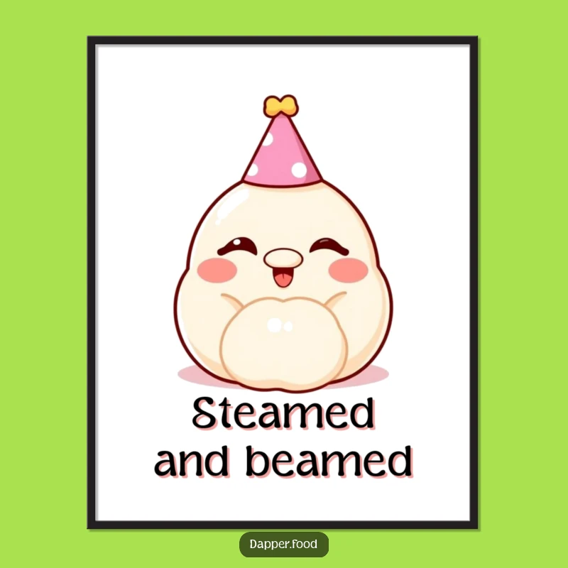 Funny Dumpling Party Digital Art - Cheerful Winking Decor