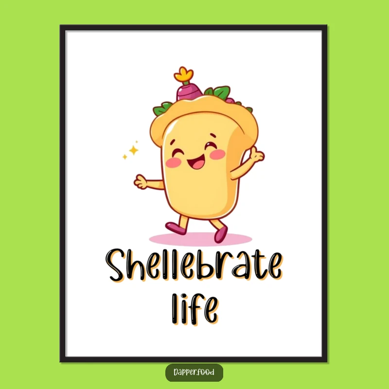 Funny Taco Dancer Digital Art: Instant Humorous Mexican Fiesta Wall Decor Gift