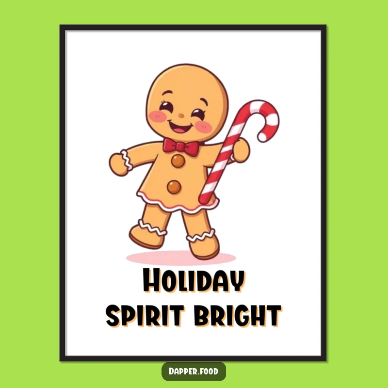 Funny Gingerbread Man Jig Digital Art: Festive Cheer, Instant Holiday Gift