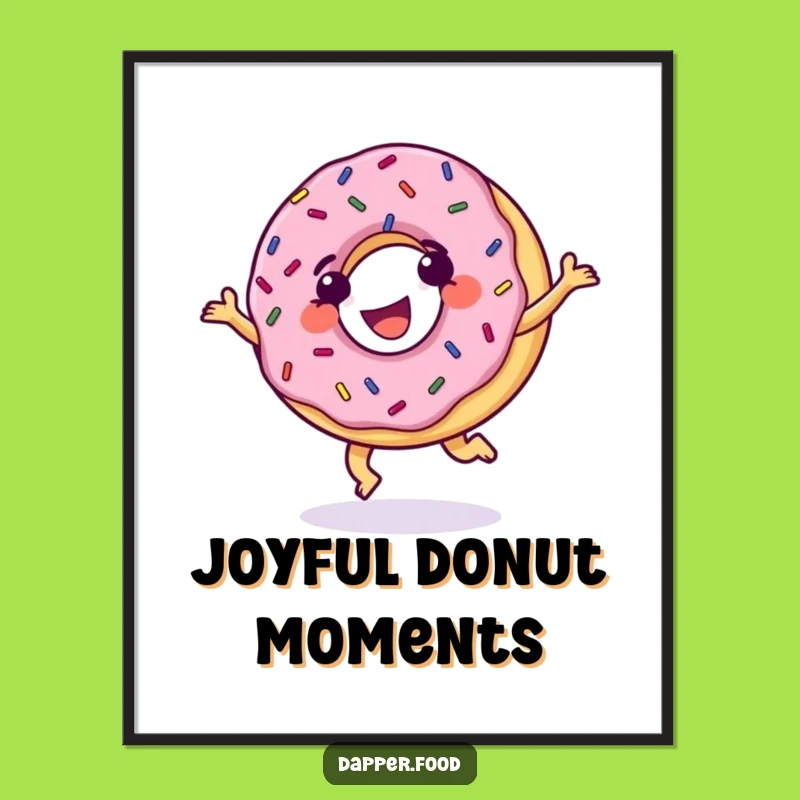 Funny Donut Cartwheel Digital Art: Sprinkle Joy, Instant Dessert Gift