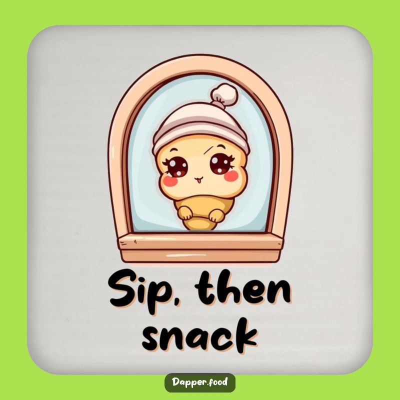 Funny Croissant Bakery Peek Coaster: Bakery Charm for Your Table Gift