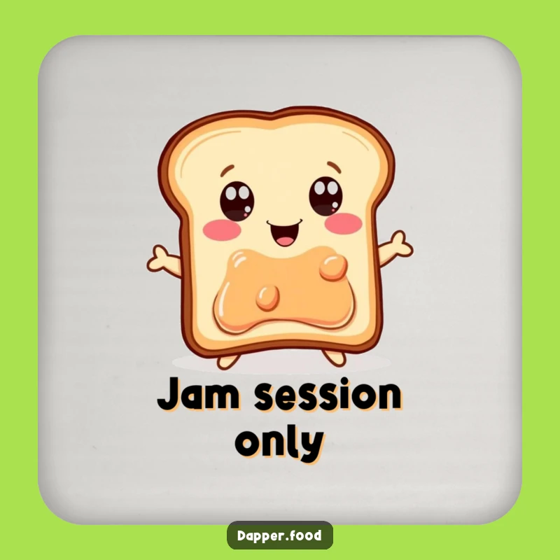 Funny Toast Jumping for Jelly Jar Coaster - Protect Surfaces with Humor Funny Gift