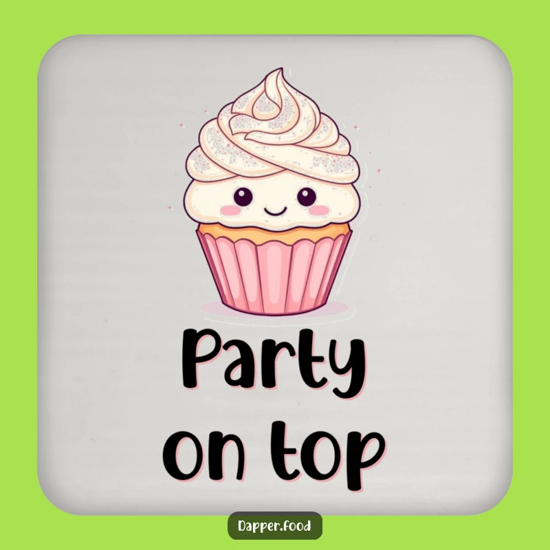 Funny Cupcake Confetti Drink Coaster - Protect Surfaces With Fun