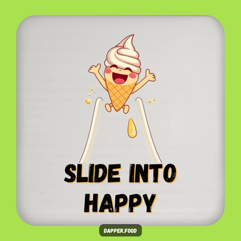 Funny Ice Cream Cone Syrup Slide Coaster - Protect Surfaces with Sweet Style Funny Gift