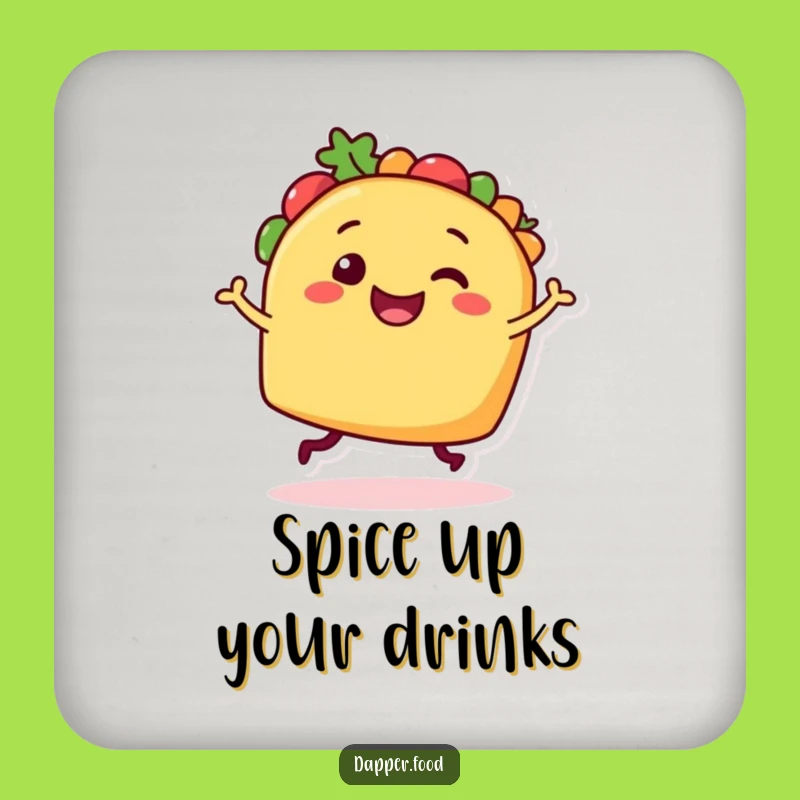 Funny Taco Dancer Drink Coaster: Protect Surfaces with Hilarious Style