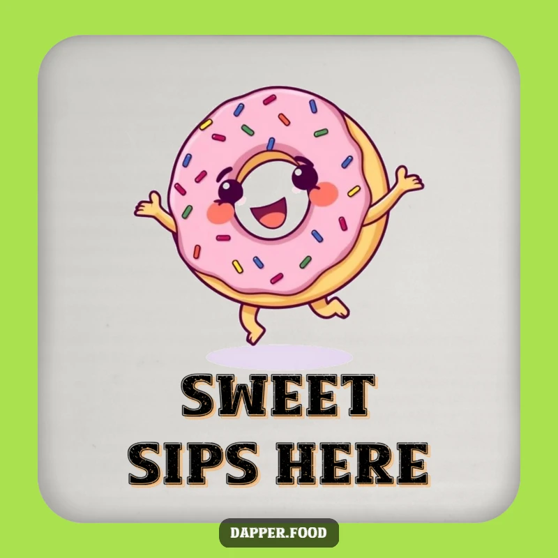 Funny Donut Cartwheel Coasters: Sprinkle Protection, Humorous Dessert Gift