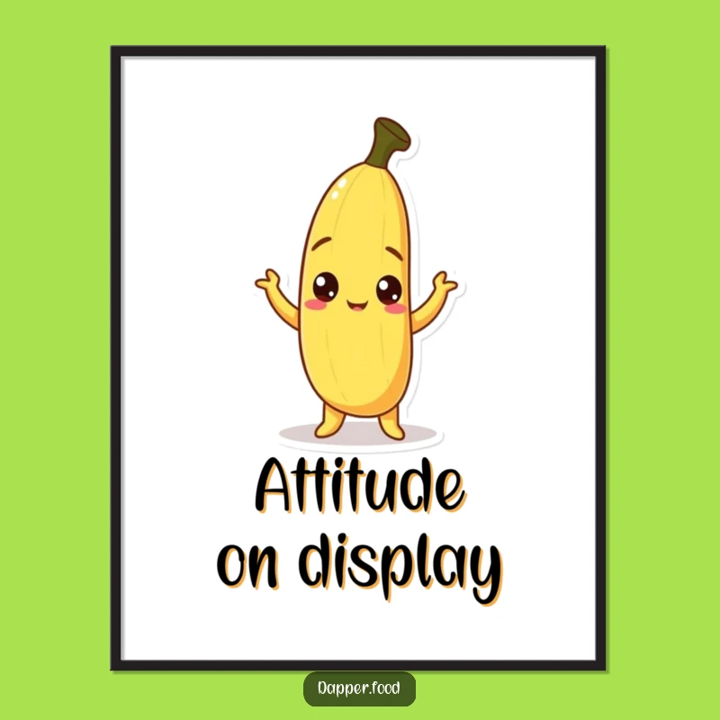 Funny Curious Banana Poster - Quirky Fruit Pose Wall Art for Humorous Decor