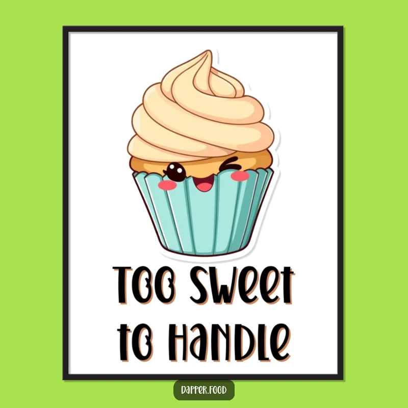 Funny Cheeky Cupcake Winking Poster - Sweeten Your Walls with Humor