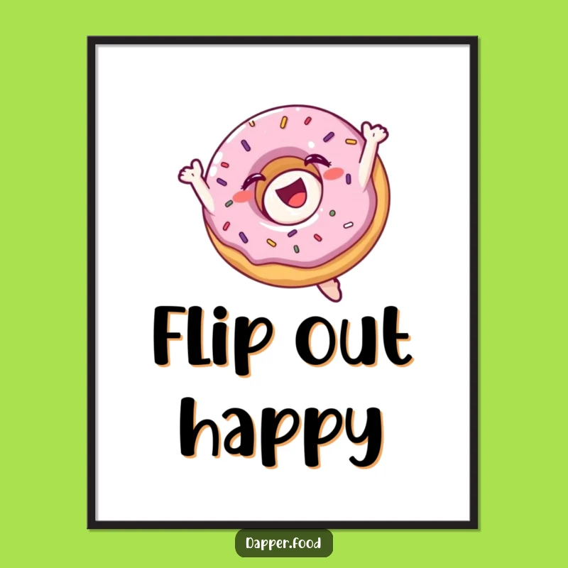 Funny Donut Flip Poster: Vibrant & Humorous Pastry Wall Art Gift