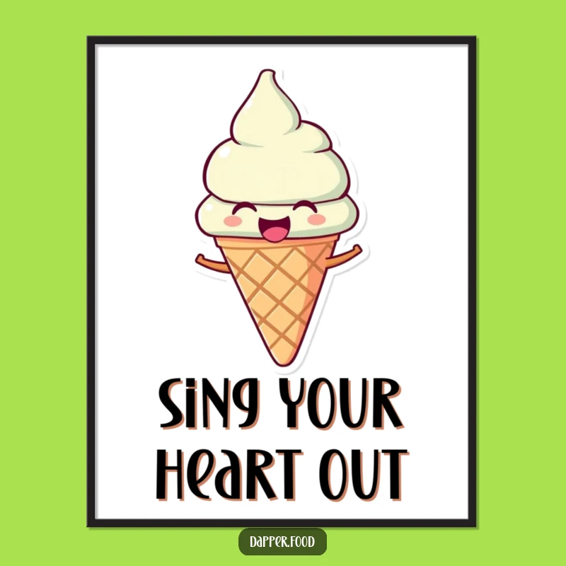 Funny Ice Cream Poster: Add a Pop of Sweet, Joyful Art to Your Walls