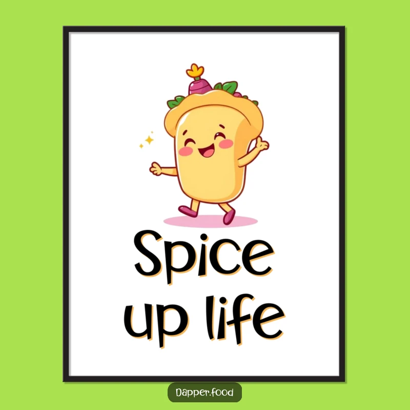 Funny Taco Dancer Poster: Vibrant & Humorous Mexican Fiesta Wall Art Gift