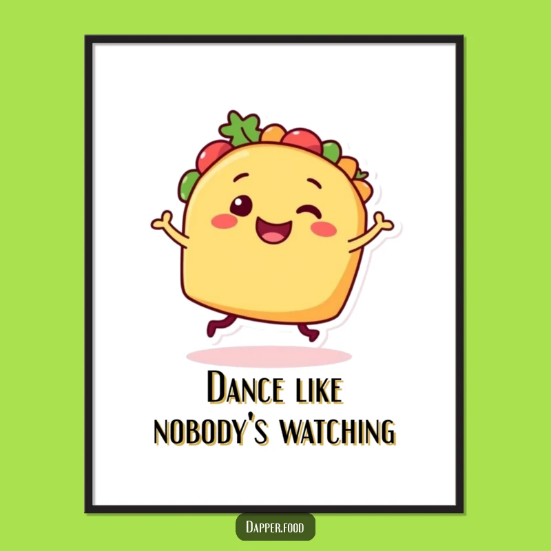 Funny Taco Dancer Poster: Vibrant Wall Art for a Joyful Atmosphere
