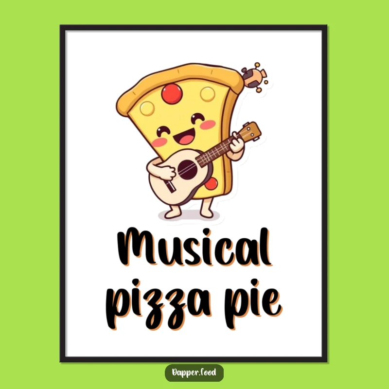 Funny Pizza Ukulele Poster: Decorate Your Walls with This Musical Slice's Joyful Art