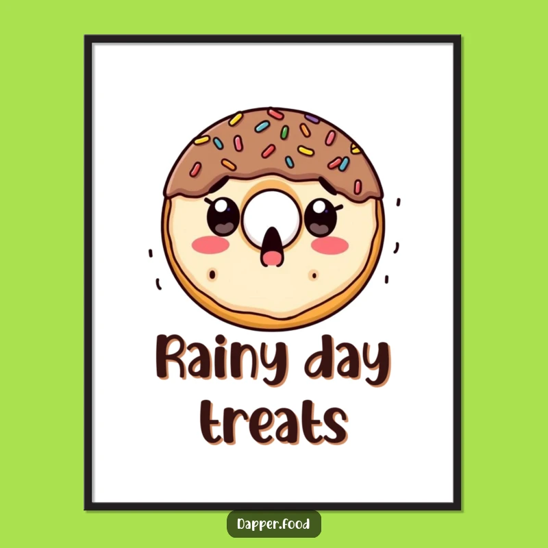 Funny Doughnut Sprinkle Surprise Poster: Whimsical Wall Art for Sweet Lovers