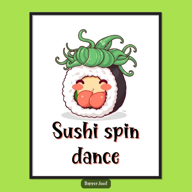 Funny Sushi Roll Hair Poster - Playful & Delicious Wall Art