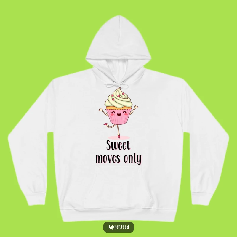 Funny Cupcake Ballet Hoodie - Cozy Dessert Dancer Sweatshirt, Gift