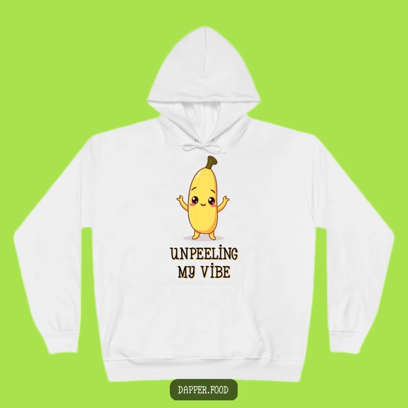 Funny Curious Banana Hoodie - Cozy Fruit Pose Sweatshirt for Hilarious Gifts