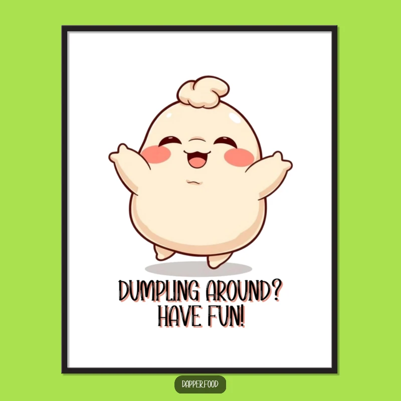 Free Printable Dumpling Wall Art: Funny Downloadable Gift for a Playful Room