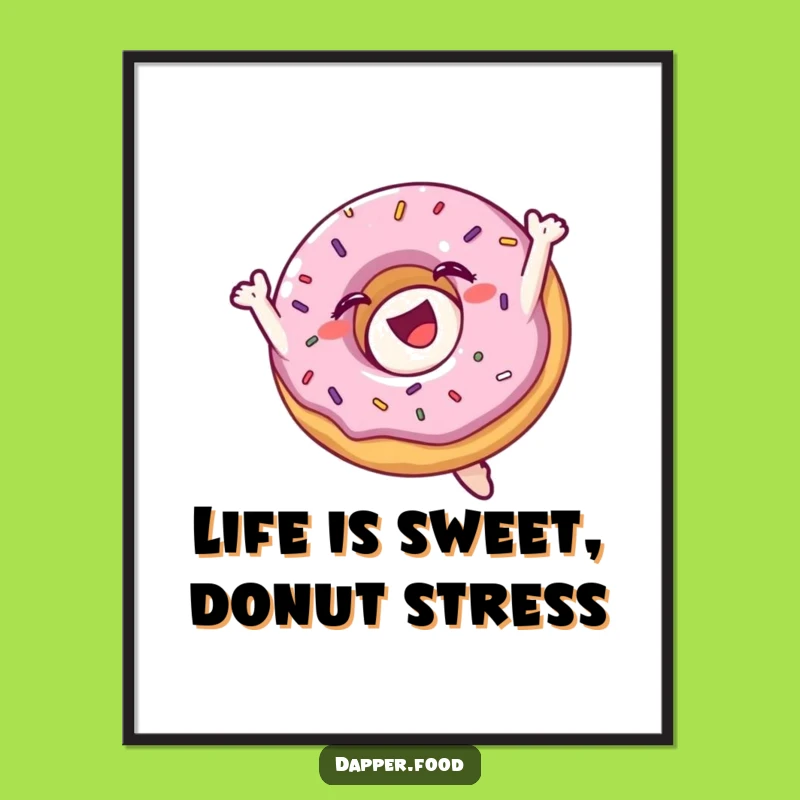 Free Printable Wall Art: Funny Flipping Donut Sprinkle Downloadable Decor