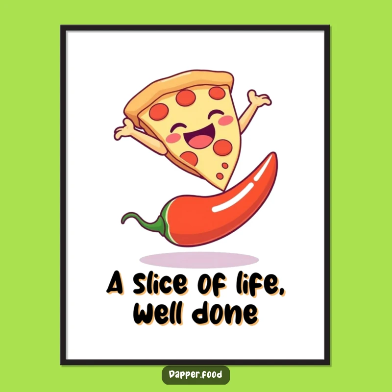 Free Printable Wall Art: Funny Pizza Chili Leap - Hilarious Downloadable Home Decor!
