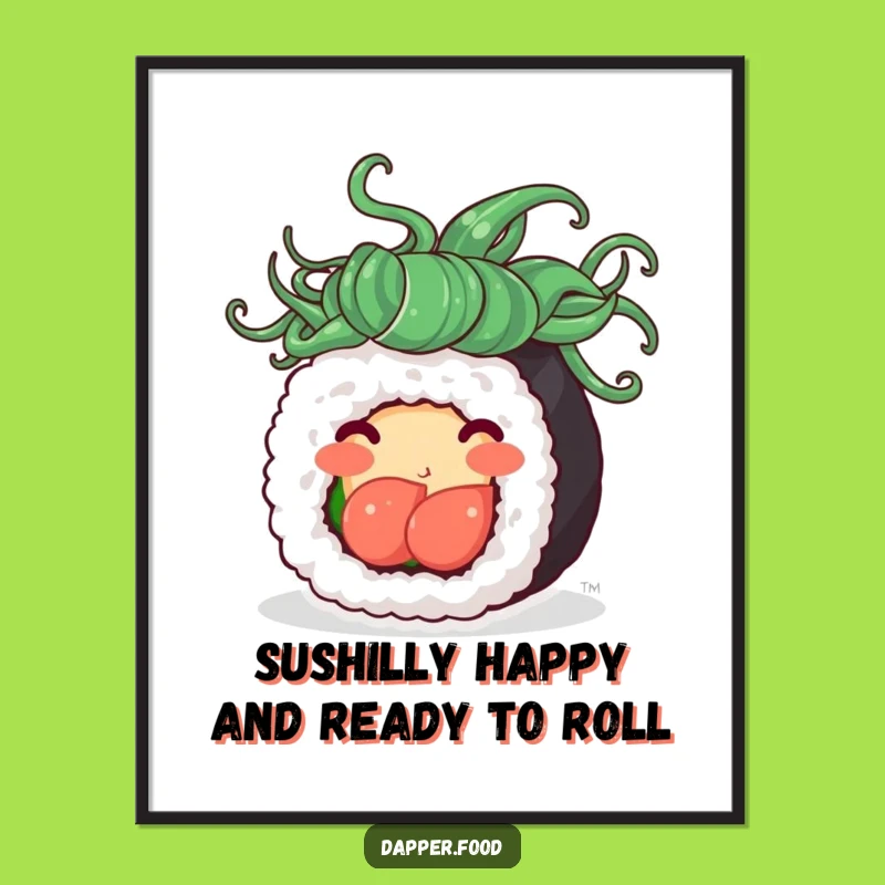 Free Printable Wall Art: Playful Sushi Roll Downloadable Art for Your Kitchen