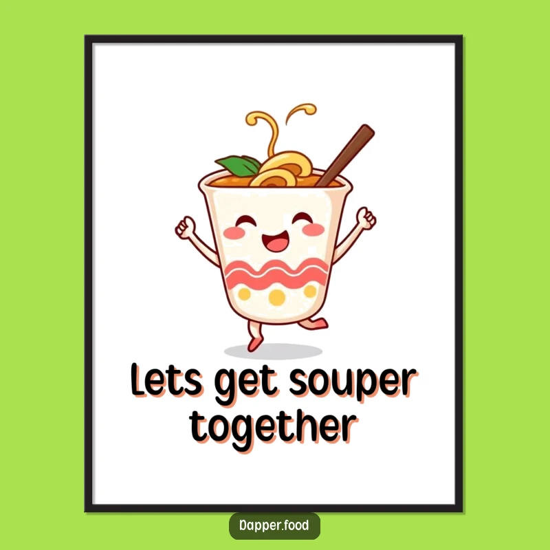 Free Printable Funny Wall Art: Ramen Dance Party - Quirky Downloadable Decor